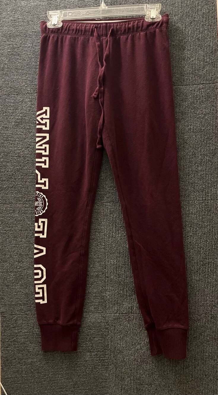 Victoria's Secret Pink Sweatpants Size XS Burgundy Logo Joggers